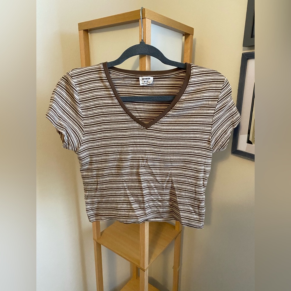 Cotton On Striped Cropped Shirt